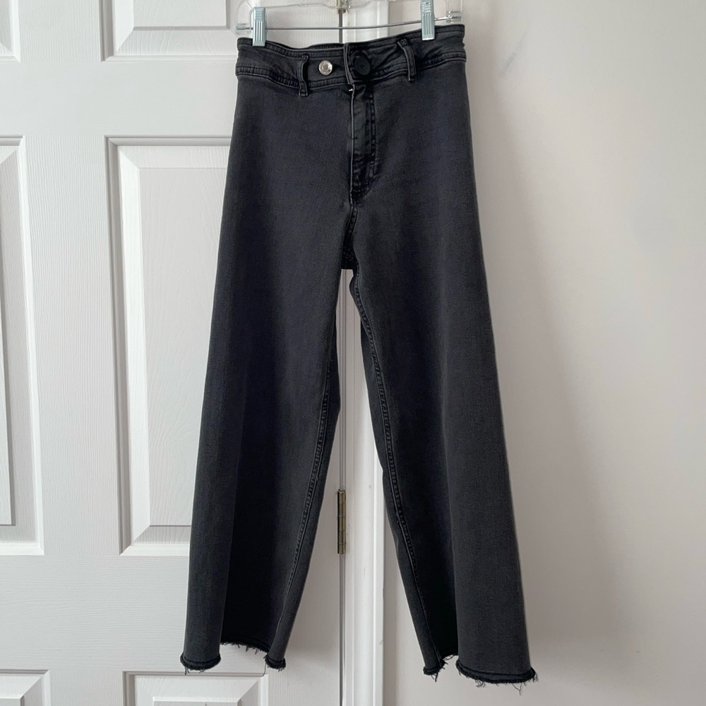 Zara |  Kids |   High-Rise Wide Leg Denim Jeans  Black Sz 11-12